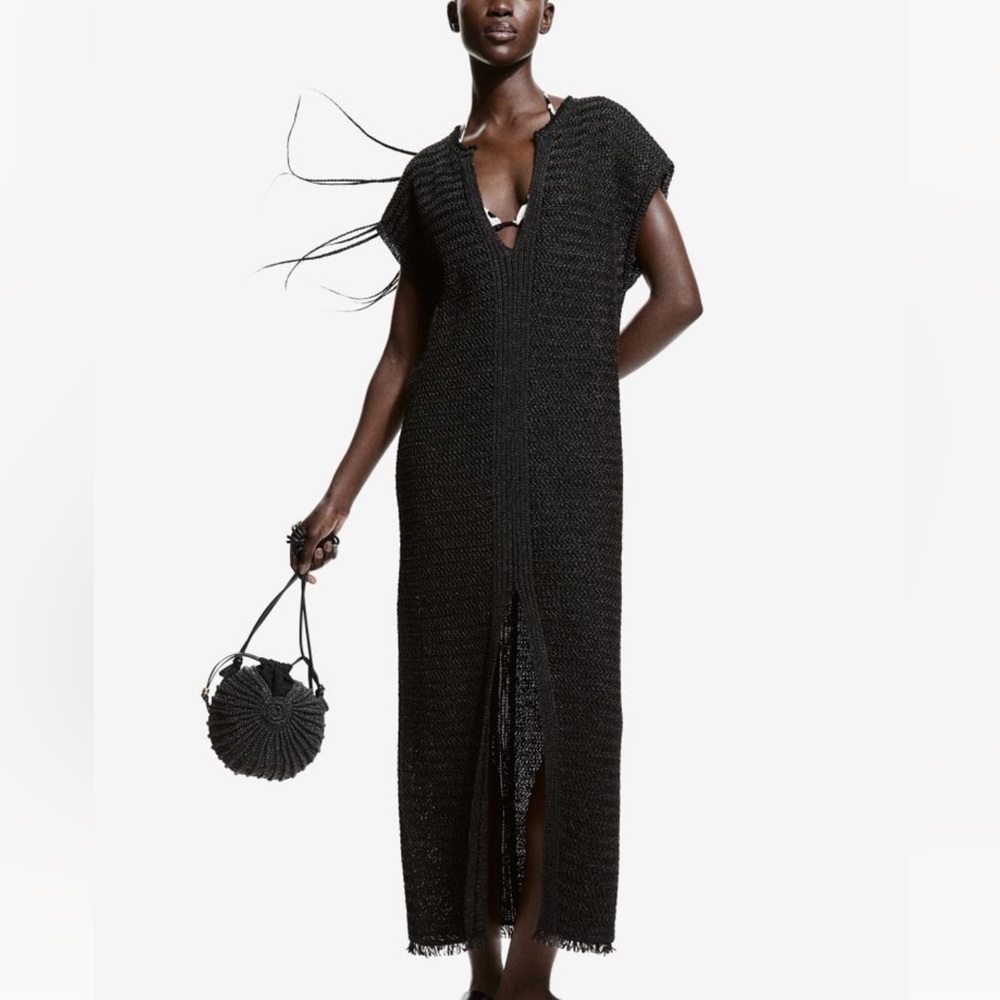 NWT raffia look kaftan dress